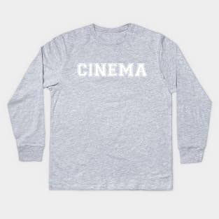 CINEMA (White) Kids Long Sleeve T-Shirt